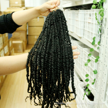 julianna hair wholesale jamaican  black pre twisted used for braiding passion twist crotchet hair 18